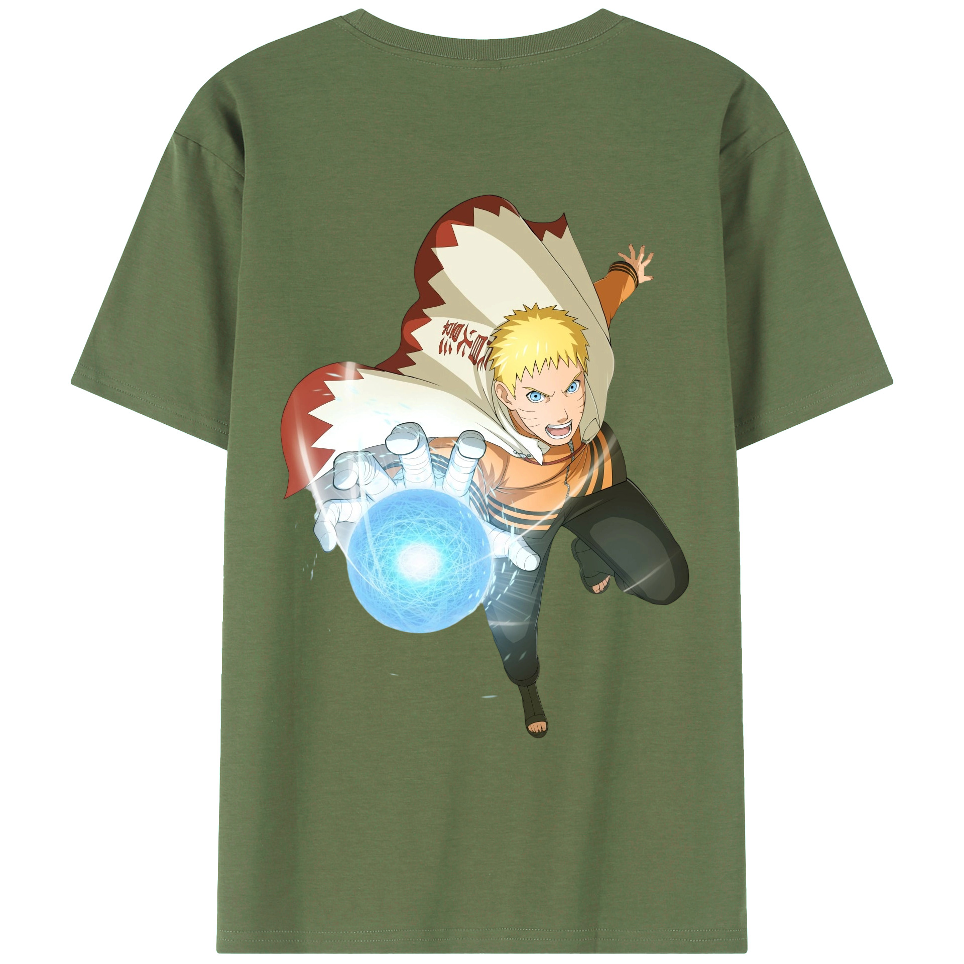（画像用） NARUTO -ナルト- うずまき ナルト Uzumaki Naruto 綿100％ メンズ半袖Tシャツ（バックプリント） 通気性